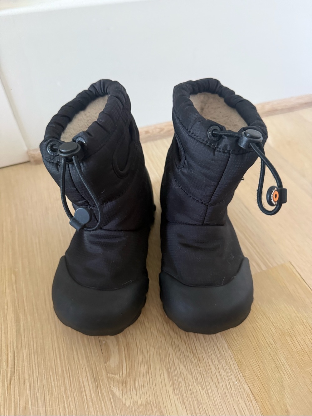 Bogs Kids Black Winter Pull-On Boots with Toggle